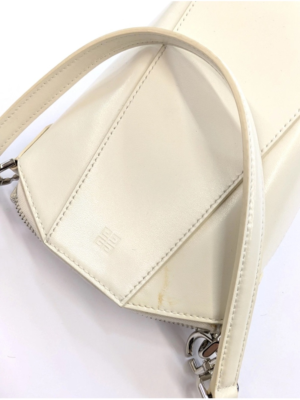 Givenchy Antigona Mini Xbody Bucket Bag Ivory Calfskin Silver Hardware Italy - Picture 6 of 9